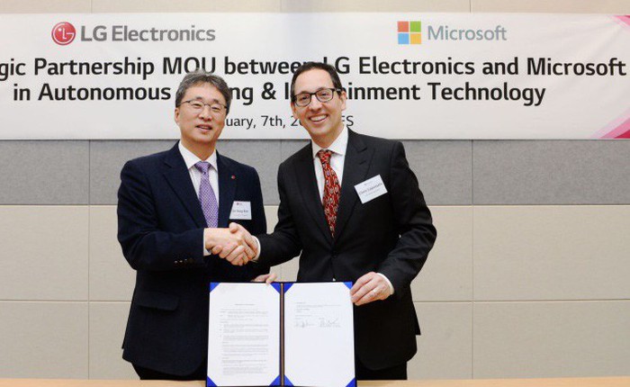 Microsoft và LG ký ghi nhớ cùng phát triển công nghệ ô tô