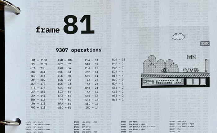 Từ 2 giây đầu của Mario năm 1988, lập trình viên in ra được 3000 tờ giấy chứa đầy những tác vụ CPU phải xử lý