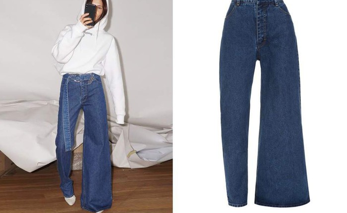 Chiếc quần jeans bên loe bên xìu giá 8 triệu 7 hứa hẹn phá đảo làng thời trang năm 2019