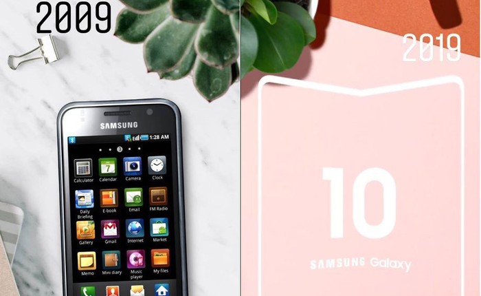 Hưởng ứng phong trào #10YearChallenge, Samsung quảng cáo chiếc smartphone màn hình gập sắp tới