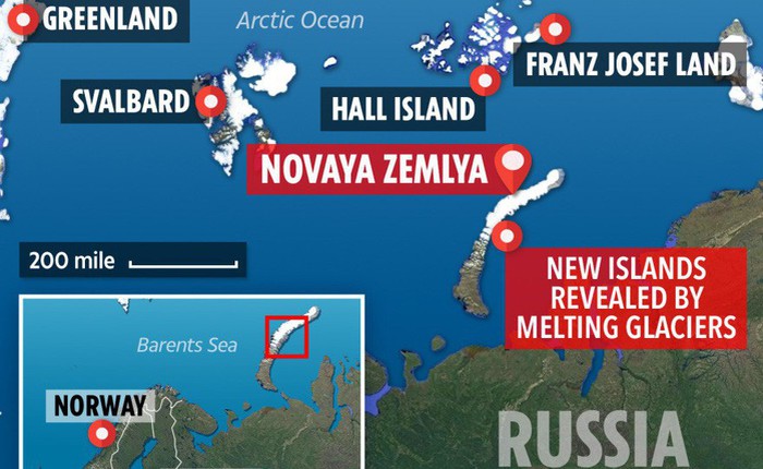 Bất ngờ phát hiện thêm 5 hòn đảo mới tại Bắc Cực do băng tan