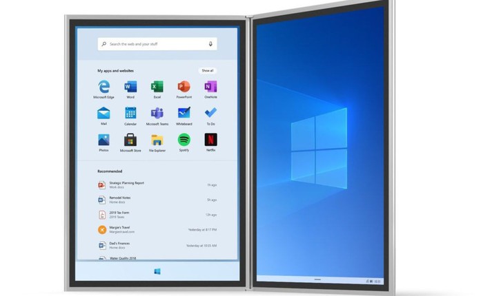 Microsoft tiết lộ những hình ảnh đầu tiên của Windows 10X, sẽ được trang bị cho cả laptop