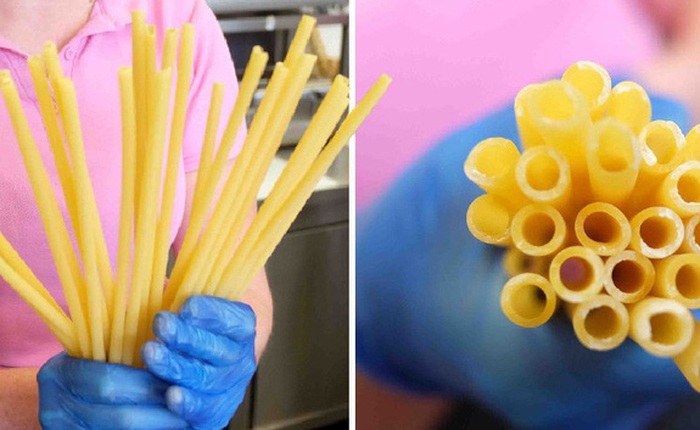 Hay thế mà giờ mới nghĩ ra: Dùng mỳ ống pasta để làm ống hút, giảm thiểu rác thải nhựa