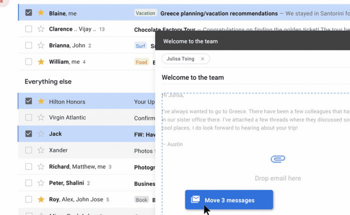 Gmail cho phép người dùng có thể gửi email trong email