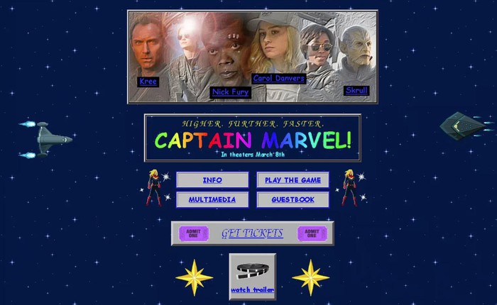 Marvel công bố website cổ điển, đầy sắc màu và vui vẻ để quảng cáo phim Captain Marvel
