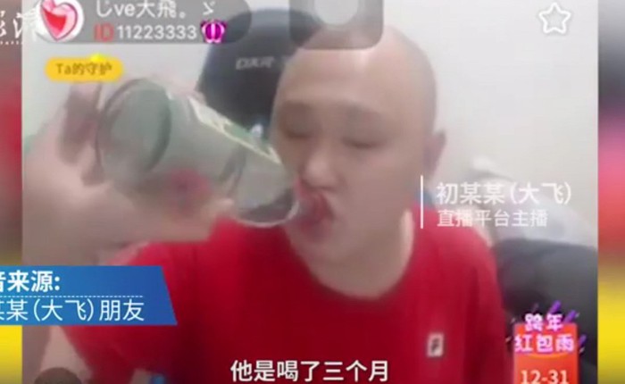 Người đàn ông Trung Quốc tự uống rượu đến chết trong 3 tháng để theo đuổi giấc mơ live-stream