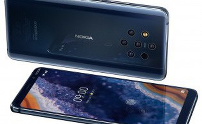 Nokia 9 PureView lộ thiết kế chính thức, mặt lưng kính cong, 5 camera sau xếp thành hình lục giác, có cảm biến vân tay dưới màn hình