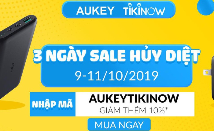 Tiki lần đầu tiên sale cùng Aukey, giảm giá tới 50%++ chỉ 3 ngày duy nhất
