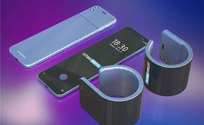 Lộ sáng chế smartphone màn hình dẻo có thể cuộn lại để đeo như đồng hồ của Samsung