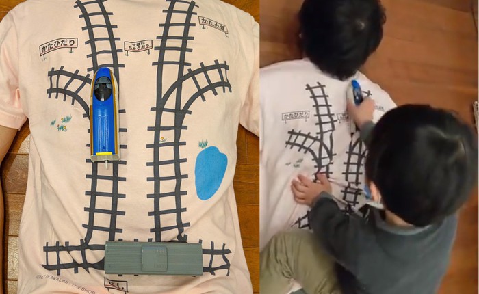Áo phông kỳ diệu của kỹ sư Google: Hễ con chơi tàu hỏa là bố được mát-xa lưng