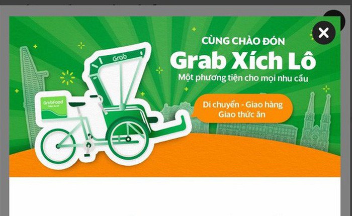 Grab bất ngờ tung dịch vụ Grab Xích Lô?