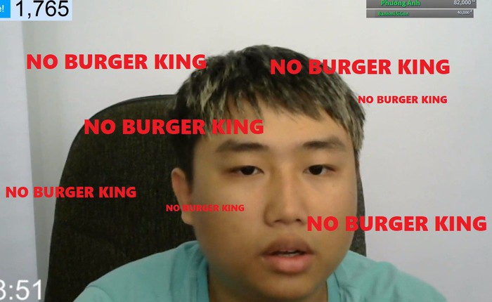 Sau 10 tiếng nói "Khoa Pug", Youtuber Việt tiếp tục câu views bằng "No Burger King" trong 10 tiếng