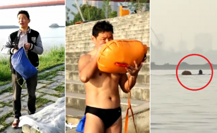 Ông chú 53 tuổi chiến thắng bệnh tiểu đường, bơi 2,2km vượt sông Dương Tử đi làm mỗi ngày trong 11 năm
