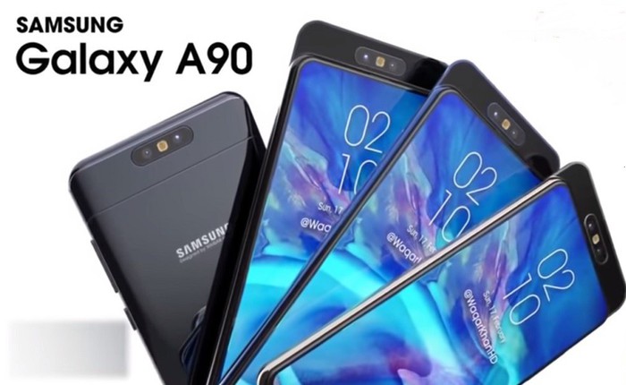 Samsung Galaxy A90 lộ toàn bộ thông số, Snapdragon 7150, màn 6.7 inch không khiếm khuyết, camera 48MP "thò thụt xoay lật"