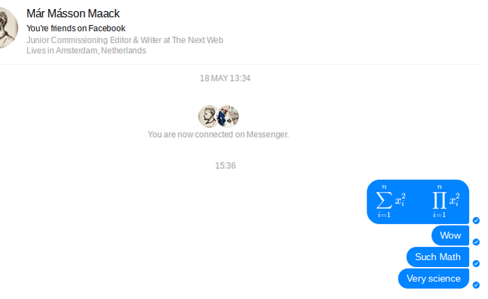 Người yêu Toán nên biết: Facebook Messenger đã cho phép soạn thảo các công thức toán học cơ bản
