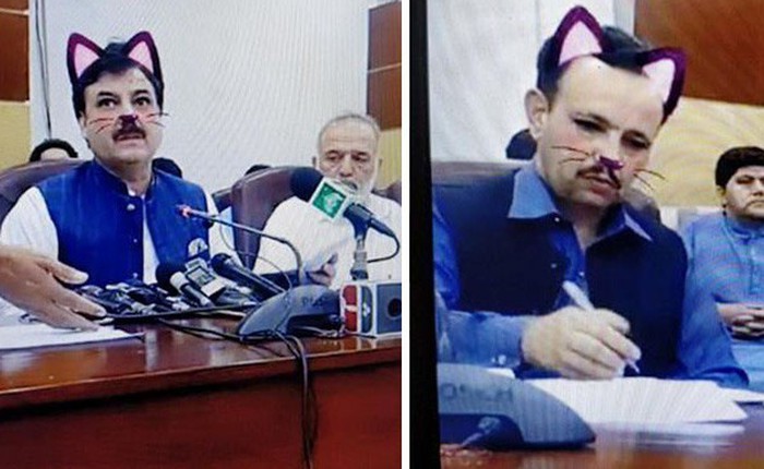 Pakistan: Live-stream họp báo chính phủ nhưng quên tắt filter mèo hồng cute