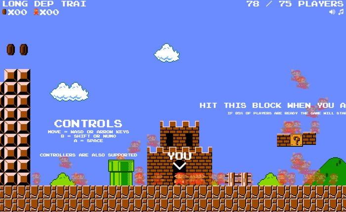 Super Mario vừa được chế thành game "battle royale": 75 người cùng chơi xem ai phá đảo đầu tiên