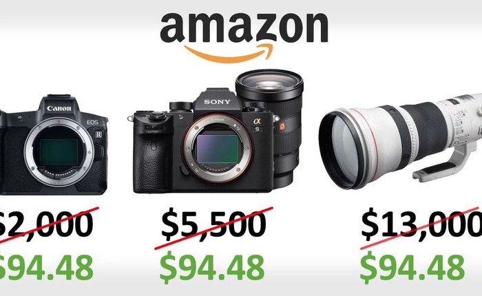 Amazon gặp lỗi, bán máy ảnh và ống kính trị giá hơn 13.000 USD ở mức 100 USD