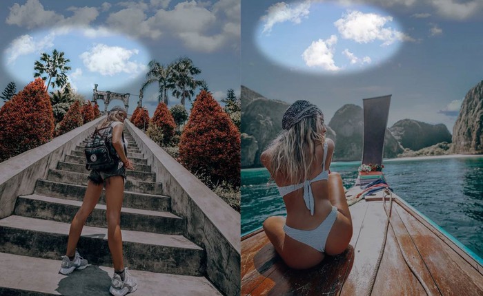 Hotgirl Instagram bị phát hiện ghép mây giống hệt nhau vào ảnh du lịch quanh Thế giới