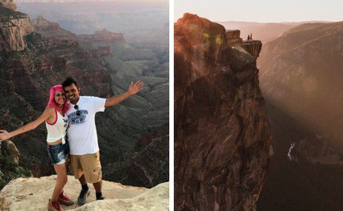 Chụp ảnh tự sướng trên vách đá dựng đứng, vợ chồng Travel Blogger rơi xuống vực chết thảm
