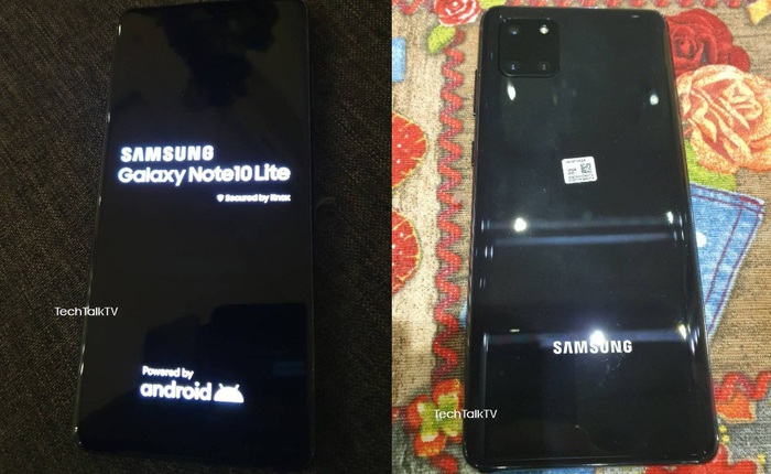 Galaxy Note 10 Lite lộ ảnh thực tế: Màn hình phẳng, cụm camera sau hình vuông