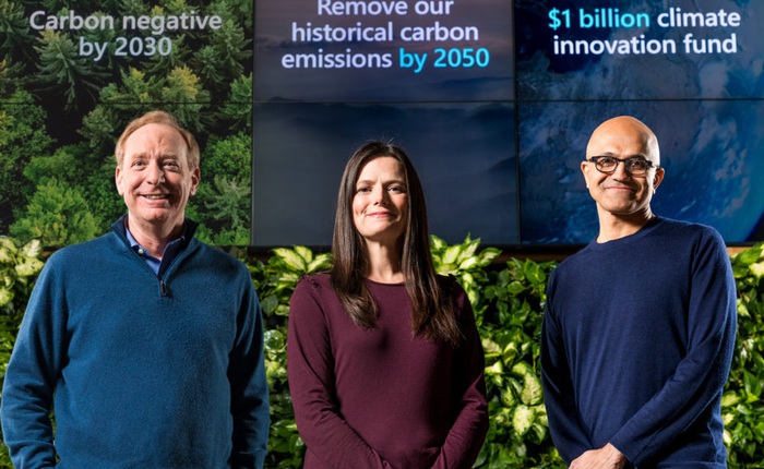 Microsoft cam kết giảm lượng carbon thải ra, đầu tư 1 tỷ USD vào công nghệ thu thập và lưu trữ CO2 trong không khí
