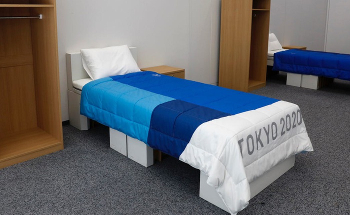 Nhật Bản trang bị giường bằng bìa cứng tại làng Olympic, vô cùng chắc chắn, chịu lực tải gần 200kg