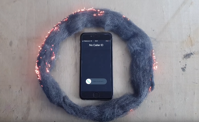 Sự thật về video "sóng iPhone đốt cháy bùi nhùi thép"