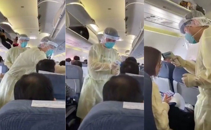 Video từ tâm dịch Vũ Hán: Nhân viên y tế Trung Quốc mặc đồ chống virus kín người, quét thân nhiệt hành khách trên máy bay