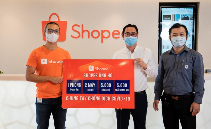 Shopee hỗ trợ 2 máy trợ thở, 1 phòng áp lực âm, 5.000 bộ bảo hộ y tế và 5.000 khẩu trang N95 cho tuyến đầu chống dịch COVID-19