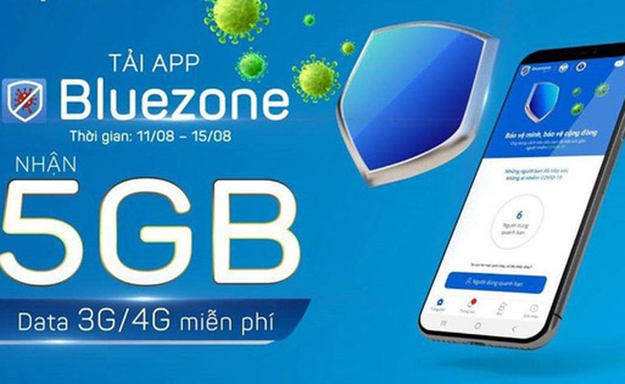 Khuyến khích tải ứng dụng Bluezone, nhà mạng đồng loạt tặng 5GB data, miễn phí 100% cước truy cập