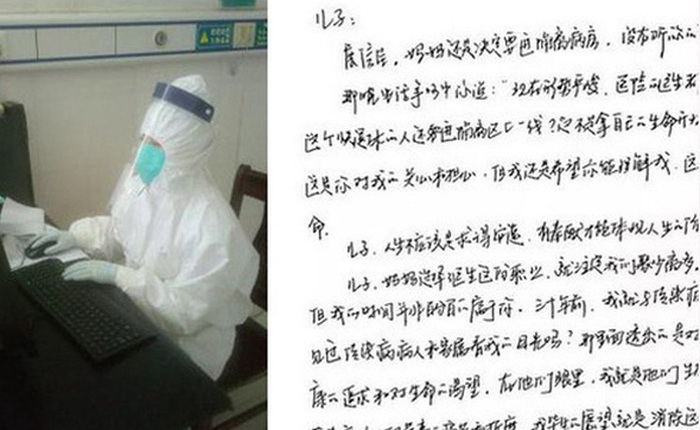 Nữ bác sĩ sắp về hưu tình nguyện quay lại bệnh viện trực chiến vì dịch viêm phổi Vũ Hán, bức thư xin lỗi con trai "dậy sóng" cộng đồng mạng
