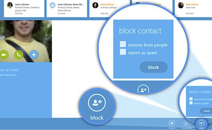 Skype cho Windows 8 ra phiên bản mới: giúp khóa tài khoản không mong muốn
