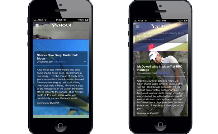 Yahoo cho iPhone ra mắt, sử dụng công nghệ tóm tắt Summly