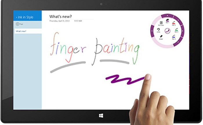 OneNote cho Windows 8 cho phép vẽ bằng ngón tay
