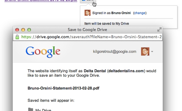 Google ra mắt nút bấm giúp lưu nhanh file từ web đến Google Drive