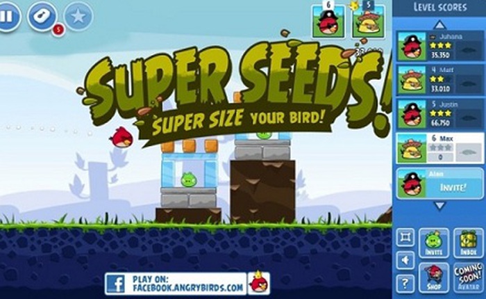 Angry Birds chính thức xuất hiện trên Facebook
