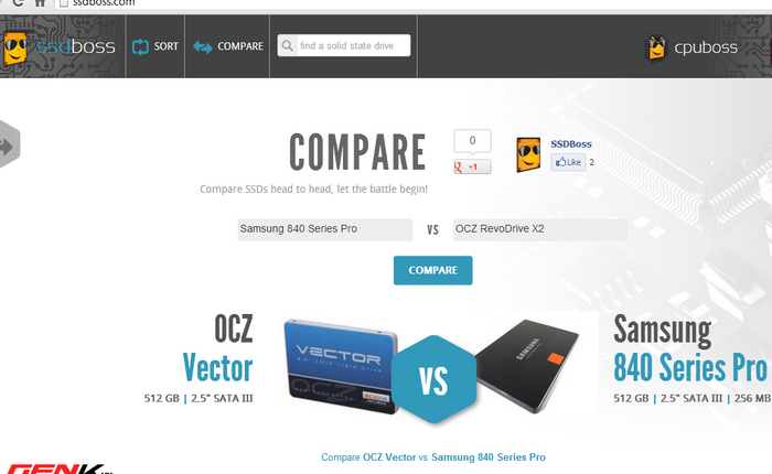 Website so sánh SSD ra mắt