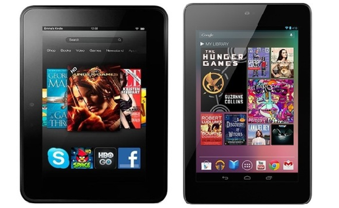 So màn hình giữa Google Nexus 7 và Kindle Fire HD