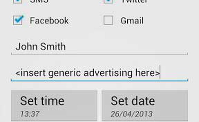 Lên lịch làm việc cho SMS, Facebook, Twitter hay Gmail trên Android
