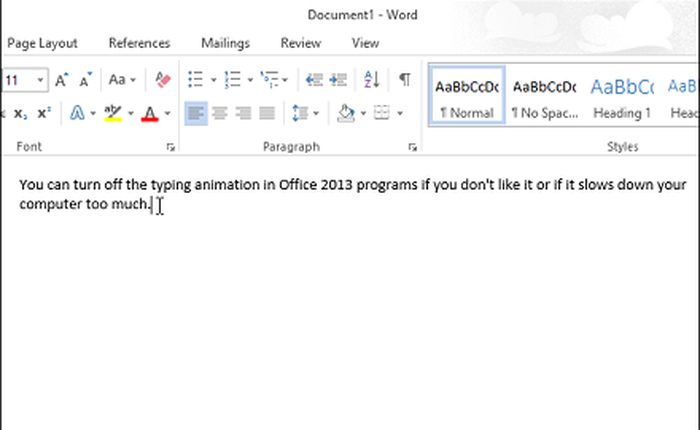 Tắt hiệu ứng nhập văn bản trên Word 2013