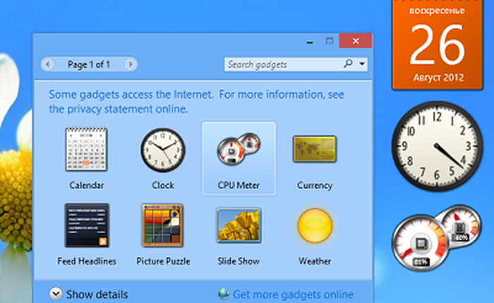Mang tính năng Gadget của Windows 7 trở lại Windows 8