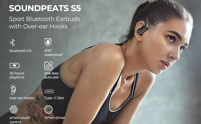 Soundpeats trình làng mẫu tai nghe over ear hooks thể thao cực mạnh