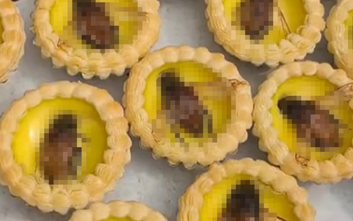 Bánh tart trứng phủ bọ nước giống gián khổng lồ gây tranh cãi tại Trung Quốc