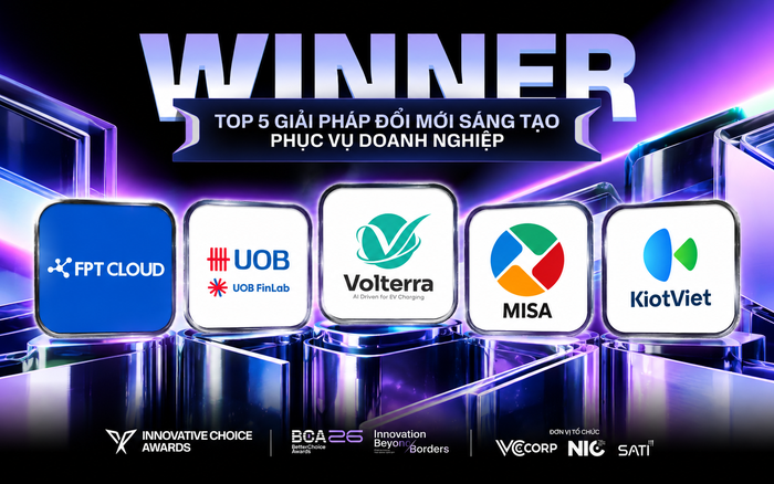 Better Choice Awards 2026 chúc mừng 5 thương hiệu chiến thắng trong hạng mục Giải pháp đổi mới sáng tạo phục vụ doanh nghiệp!